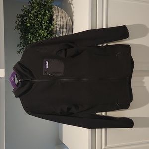 Patagonia fleece zip hooded jacket, black, medium
